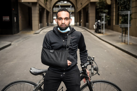 Korey Penny, an Aboriginal man from Western Australia working on Melbourne's Metro Tunnel project, says he was violently attacked by police while riding to work on his bike. 