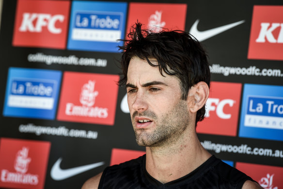 Collingwood leader Brodie Grundy spoke openly about teammate Jordan De Goey.