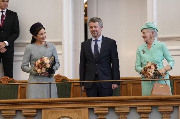 Danish Crown Princess Mary, Crown Prince Frederik and Queen Margrethe in Copenhagen this week.