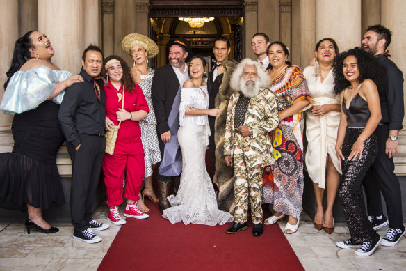 Black Ties reimagines the popular rom-com from a First Nations perspective. With an unrivalled cast
including Uncle Jack Charles, Mark Coles Smith, Lisa Maza and Brady Peeti, this show is created by a crack team of Aboriginal, Torres Strait Islander and Maori artists and is a world premiere.