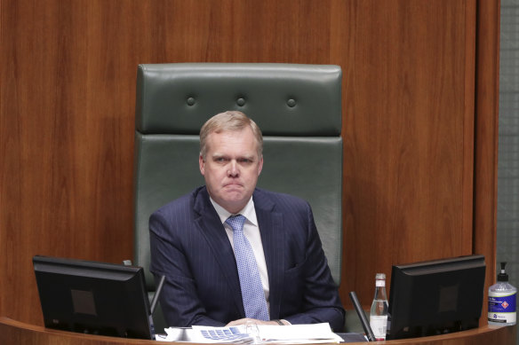 Tony Smith in the chair during question time.