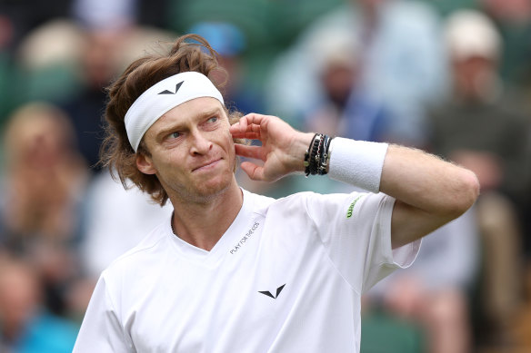 Andrey Rublev’s first-round Wimbledon match against Francisco Comesana did not go to plan for the Russian.