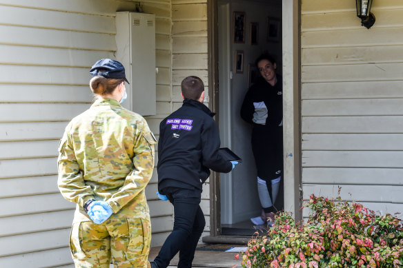 Australia Defence Force troops are doorknocking Shepparton residents asked to self-isolate.