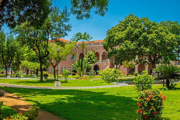 Garden around the presidential palace in Sao Tome and Principe.