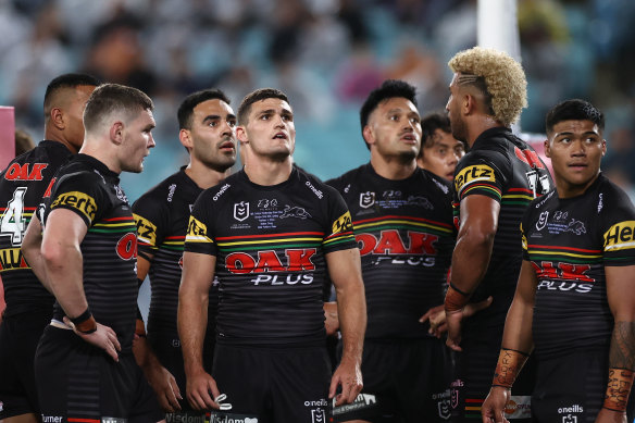 Nathan Cleary is shattered after being kept quiet during Penrith's grand final loss.