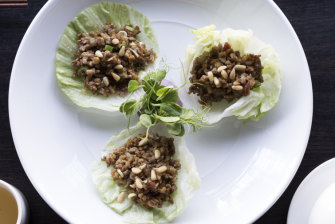 Quail sang choy bao at Lau's Family Kitchen.