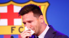 A tearful Lionel Messi addresses a media conference in Barcelona, where he has spent 21 years with the club of the same name.