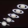 Hubble Space Telescope images of Saturn in various phases.