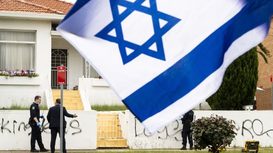 Antisemitic graffiti in Sydney in January.