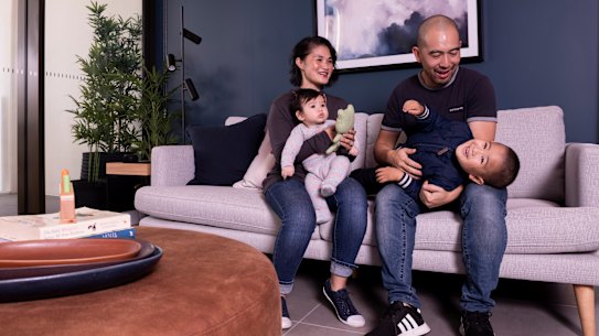 Yummii Nguyen and her family are considering moving into one of the Mirvac rental properties at Sydney Olympic Park.