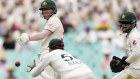 David Warner turns to see he is caught out by Pakistan’s Babar Azam at the SCG.