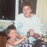 Baking a cake.