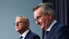 Anthony Albanese and Chris Bowen address the media on Friday.