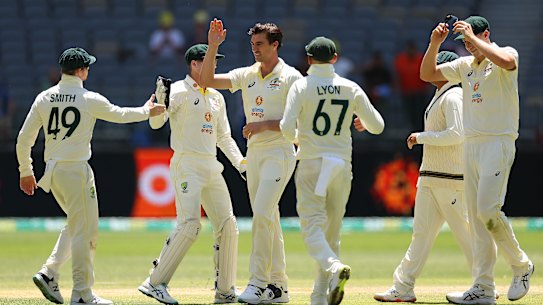 Pat Cummins celebrates