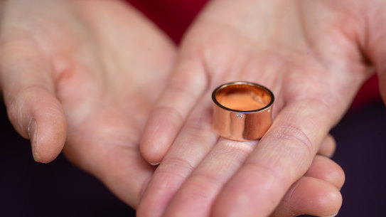 The ring Emily* designed to commemorate her escape from domestic violence.