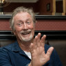 Bryan Brown at the Riverview Hotel in Balmain with his lemon squash.