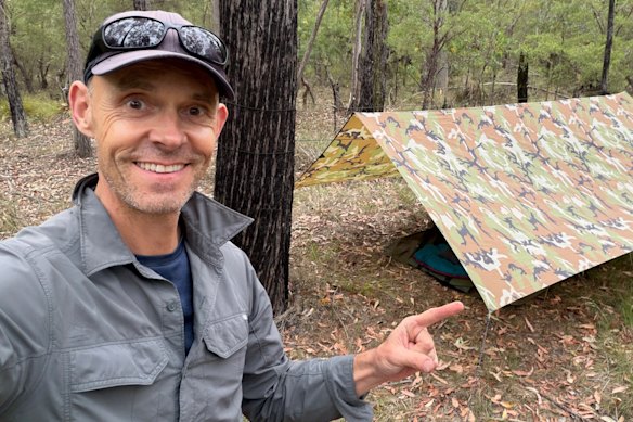 The author and his shelter for the night.
