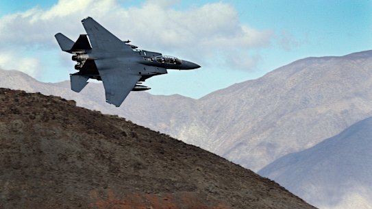 An F-15E Strike Eagle like the one shot down in Iran.