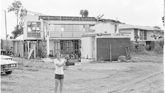 One of 12,000 images taken of Darwin after Cyclone Tracy in 1974. Work has already started on saving these images from “vinegar syndrome”.