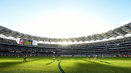 Beautiful Optus Stadium. The perfect location for a full-capacity AFL grand final.