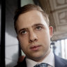 Kyle Daniels leaves Downing Centre District Court after the jury in his second trial was discharged.