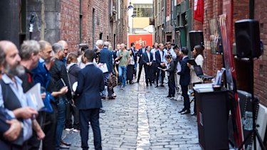 A large crowd turned up for the auction of 27 Niagra Lane.