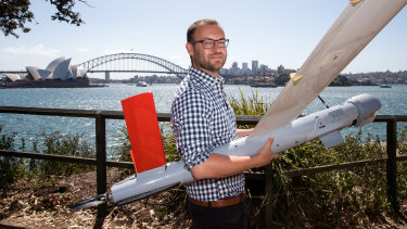 Ninox Robotics founder Marcus Ehrlich with one of his drones. 