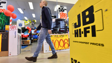 JB Hi-Fi is a popular choice for gift cards.
