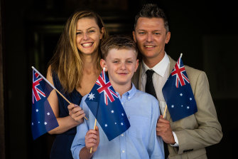 Elisa Franceschini, Marcello Mariani and their son Adriano initially came for a holiday, but 10 years later are citizens of Australia.