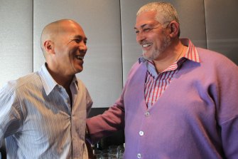 Charlie Teo and Mick Gatto at a charity function in Sydney in 2012.