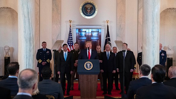 President Trump edited his speech right until he stepped up to the lectern at the White House. 