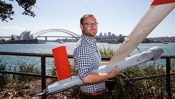 Ninox Robotics founder Marcus Ehrlich with one of his drones