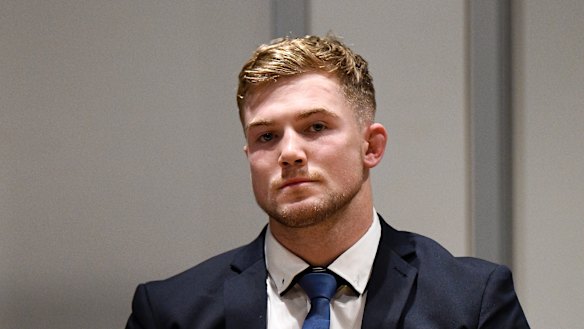 Canberra Raiders player Hudson Young at the judiciary on Tuesday night.