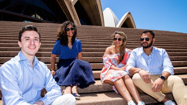 Gabriele Tedesco, Hayat Horma, Duhita Khadepau and Abhijeet Gandhi will become Australian citizens on Australia Day at a ceremony at the Sydney Opera House.