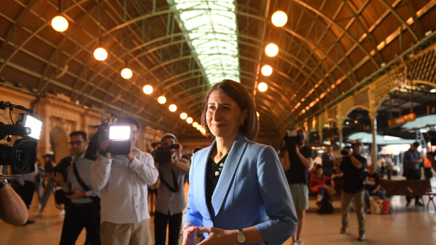 Premier Gladys Berejiklian chose Central Station as the venue for her announcement of a fast rail network.