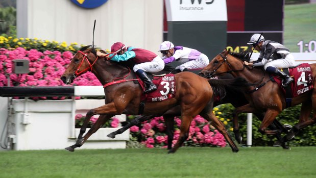 Hometown win: Beat The Clock takes out the Chairman's Sprint Prize at Sha Tin on Sunday