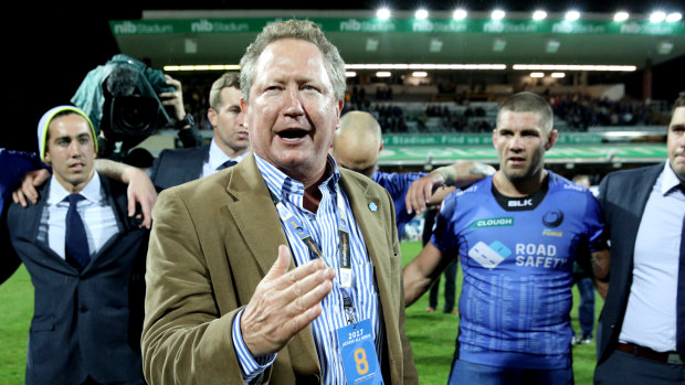 Andrew Forrest is hoping to start a team in Sydney's west when the World Series Rugby competition launches next year.