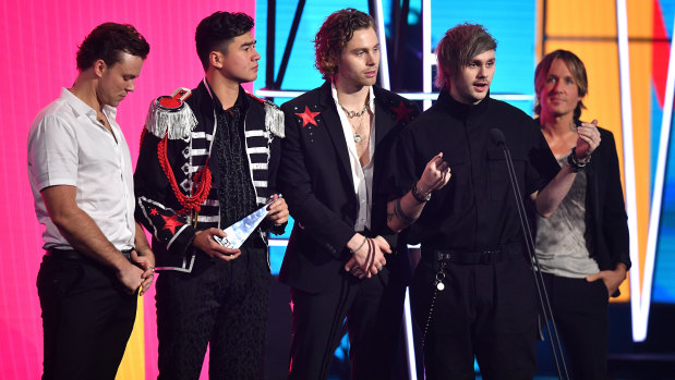 5 Seconds of Summer accept the ARIA for Best Australian Live Act.