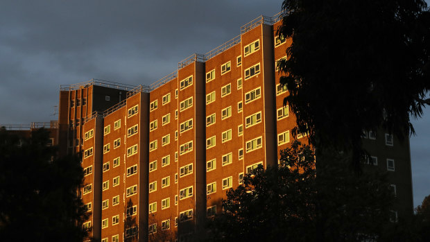 Alfred Street Public Housing complex in North Melbourne.