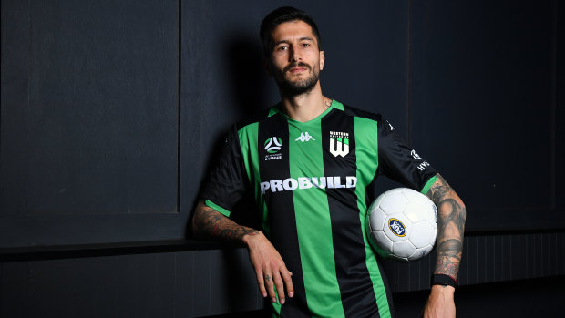 Panagiotis Kone in the green and black of Western United.