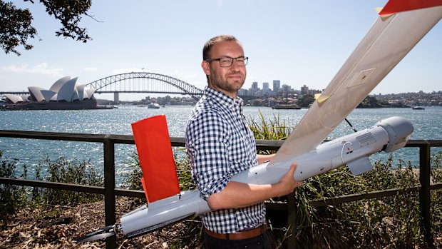 Ninox Robotics founder Marcus Ehrlich with one of his drones