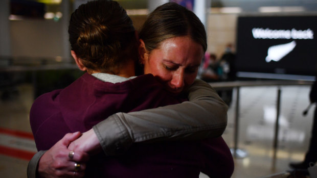 There were emotional scenes at Sydney airport on Friday when the first flight touched down from New Zealand.