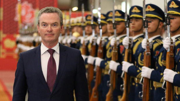 Defence Minister Christopher Pyne in Beijing last week. 