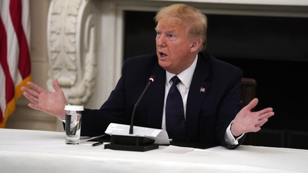 US President Donald Trump tells reporters that he was taking zinc and hydroxychloroquine on May 18. A new clinical trial found the drug did not seem to cause serious harm - about 40 per cent of people on it had side effects, mostly mild stomach problems.