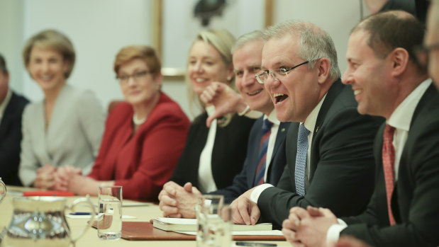 The first cabinet meeting under Prime Minister Scott Morrison.