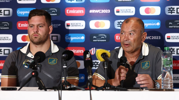 David Porecki watches on as Eddie Jones holds court at the World Cup.