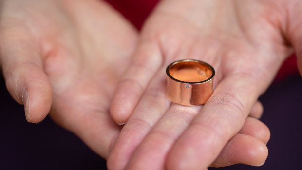 The ring Emily* designed to commemorate her escape from domestic violence.