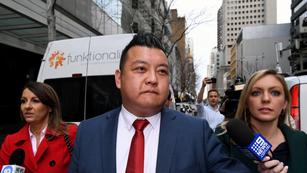 NSW Labor's community relations director Kenrick Cheah leaves The NSW Independent Commission Against Corruption in August.