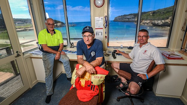 Port Campbell Surf Lifesaving Club members David McKenzie, Phillip Younis and Scott McKenzie.