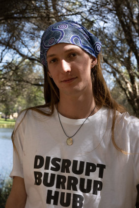 Disrupt Burrup Hub protestor Emil Davey was ...